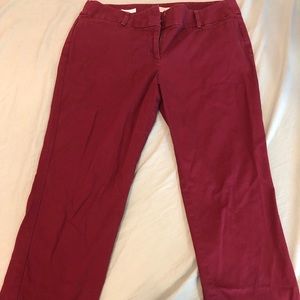 New LOFT Original Ankle Pant- Maroon